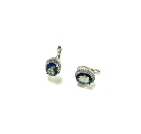 SS Amethyst Cabochon Round Studs