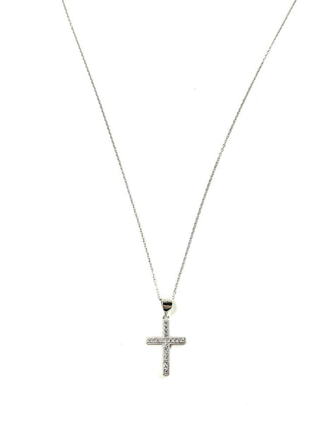 SS CZ Cross Necklace