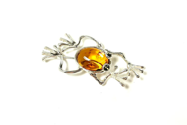SS Amber Frog Pin