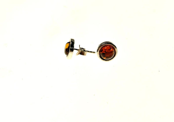 SS Amber Round Studs