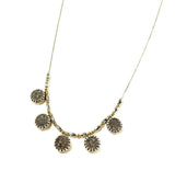 SS Druzy Platinum Circles and Beads Necklace