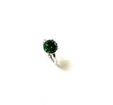 SS Created Emerald Round Ring Size 8