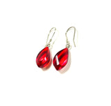 SS Apple Amber Leaf Dangle Earrings