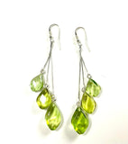 SS Caribbean Amber Three Leaf Dangle Earrings