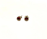 SS Garnet Circle 5mm Studs