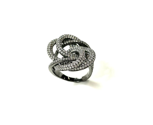 SS CZ Circle Knot Ring Size 9