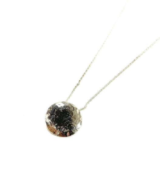 SS Circle Disc Long Necklace