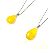 SS Amber Lemon Teardrop Necklace