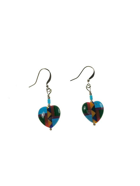 SS Turquoise Heart Stud Earrings