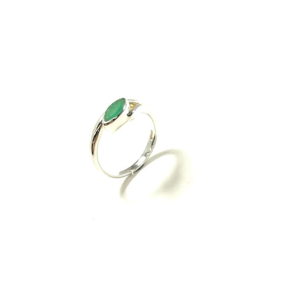 SS Emerald Marquise Ring Size 8