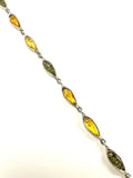 SS Amber Multicolor Link Bracelet