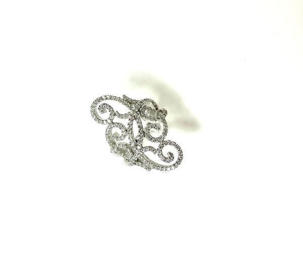 SS CZ Swirl Ring Size 6,8