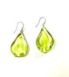 SS Caribbean Amber Wavy Nugget Dangle Earrings