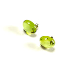 SS Caribbean Amber Oval Stud Earrings
