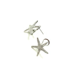 SS CZ Starfish Omega Back Earrings