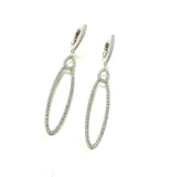 SS CZ Oval and Pear Huggie Earrings