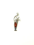 SS Amber Sitting Cat Pendant