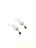 SS Pearl and Mystic Topaz Dangle Earrings
