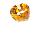 Butterscotch Amber Nugget Elastic Wide Bracelet