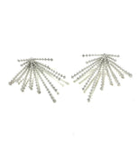SS CZ Sunburst Double Post Earrings