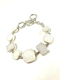 SS Silicon Druzy Quartz Toggle Bracelet