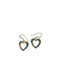 SS Created Opal Multicolor Heart Dangle Earrings