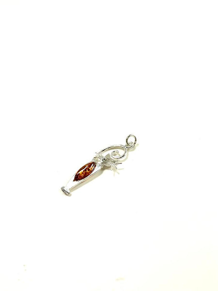 SS Amber Sitting Cat Pendant