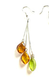 SS Amber Multicolor Leaf Dangle Earrings