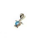 SS Created Opal Turtle Pendant