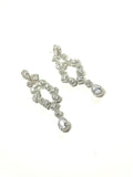 SS CZ Multi-Shape Two Row Dangle Earrings