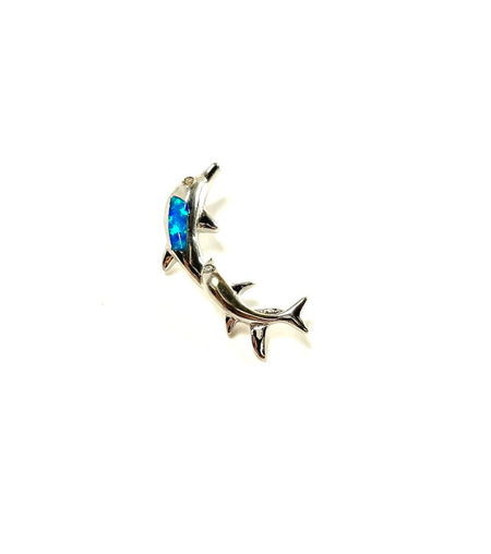 SS Created Opal Crab Stud Earrings