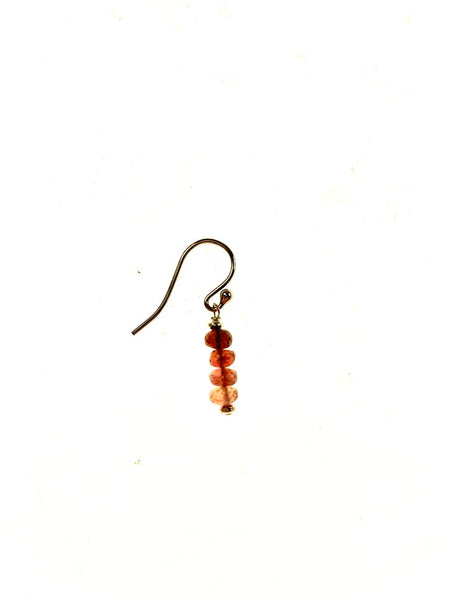 SS Pink Tourmaline Bead Earrings