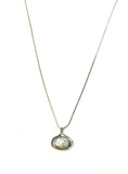 SS Roman Glass Oval Teardrop Necklace