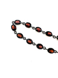 SS Garnet Oval Link Bracelet