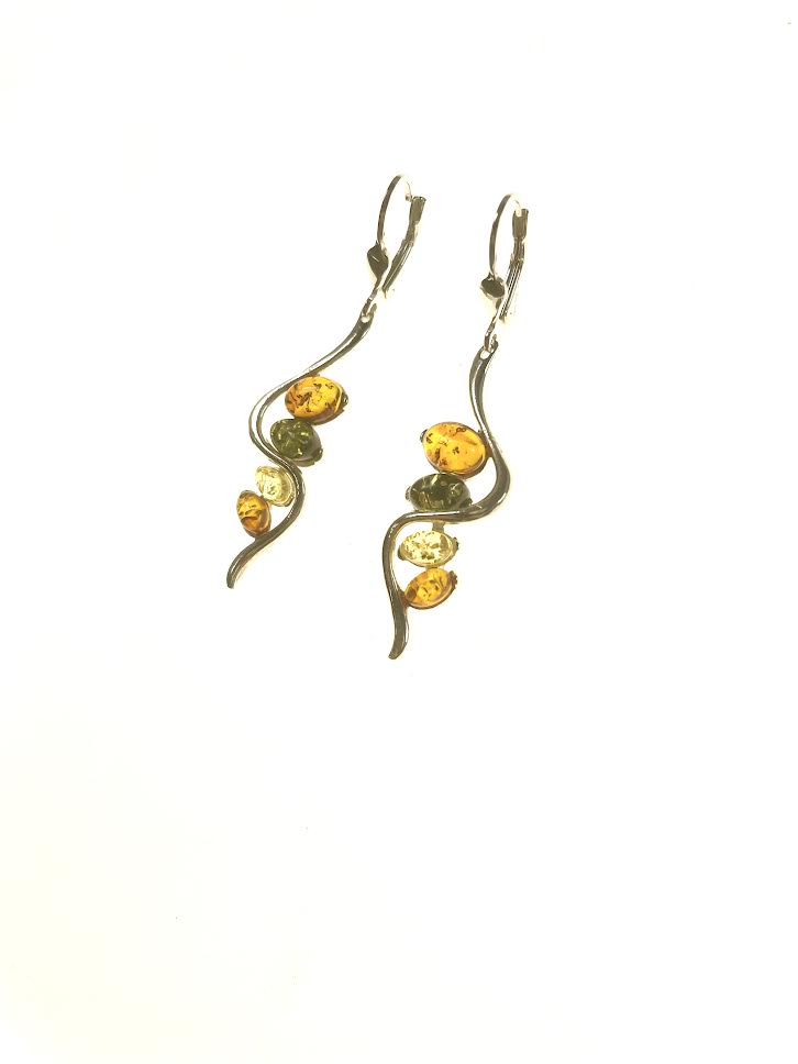SS Amber Multicolor Ribbon Curl Earrings