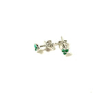 14KW Emerald Triple Cluster Earrings
