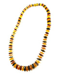 Amber Faceted Disk Beaded Necklace