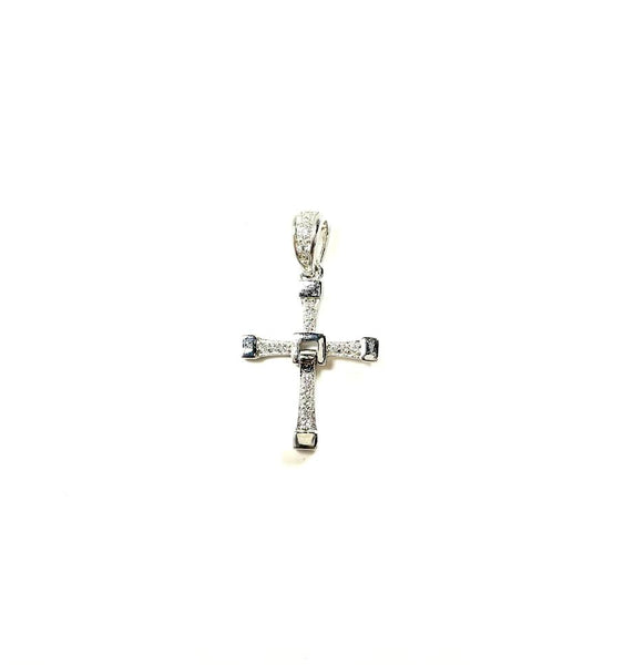 SS CZ Mobile Cross Pendant