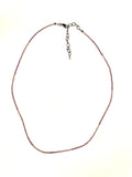 SS Amethyst Variegated Faceted Bead Adjustable Necklace