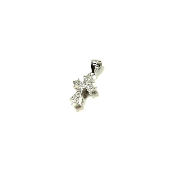 SS CZ Pointed Cross Pendant