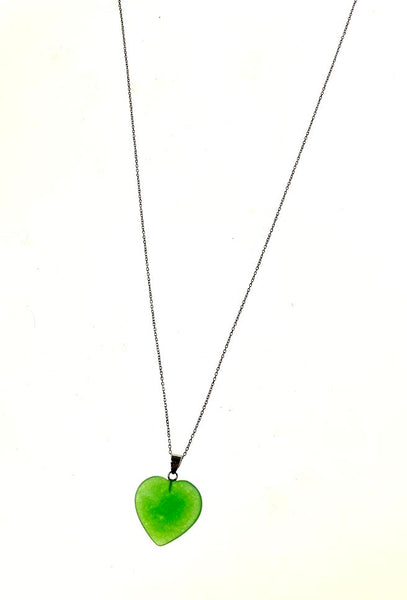 SS Jade Heart Necklace