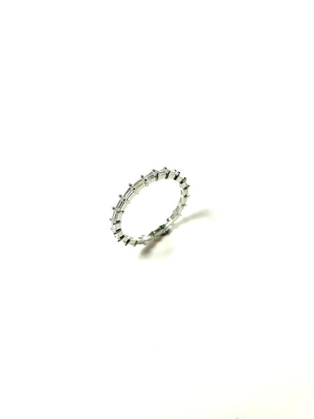 SS CZ Baguette Band Ring Size 7,8