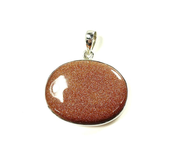 SS Gold Stone Horizontal Oval Bezel Pendant