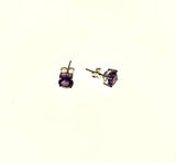 SS Amethyst 6mm Round Studs