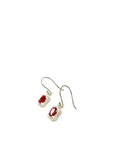 SS Created Ruby Oval and Square Dangle Earrings