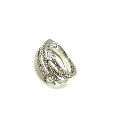 SS CZ Asymmetrical Curve Ring Size 8, 9