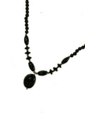 SS Onyx Drop Beaded Necklace