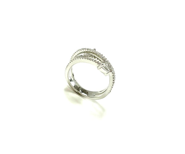 SS CZ Arrow Wraparound Four Row Ring Size 6, 7, 8, 9