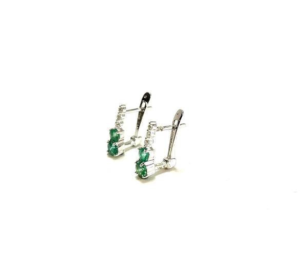 14KW Emerald and Diamond Earrings