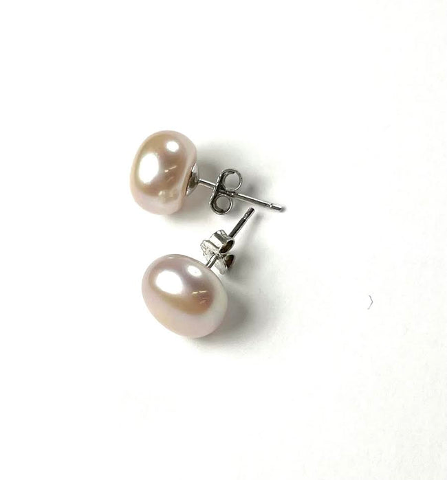 SS Fresh Water Pearl 11mm Pink Studs